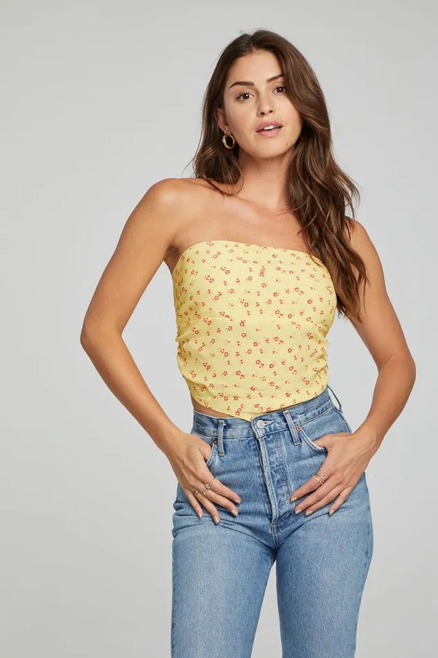 Womens Chaser Brand Tops Pier Crop Top 8211 Anise Flower