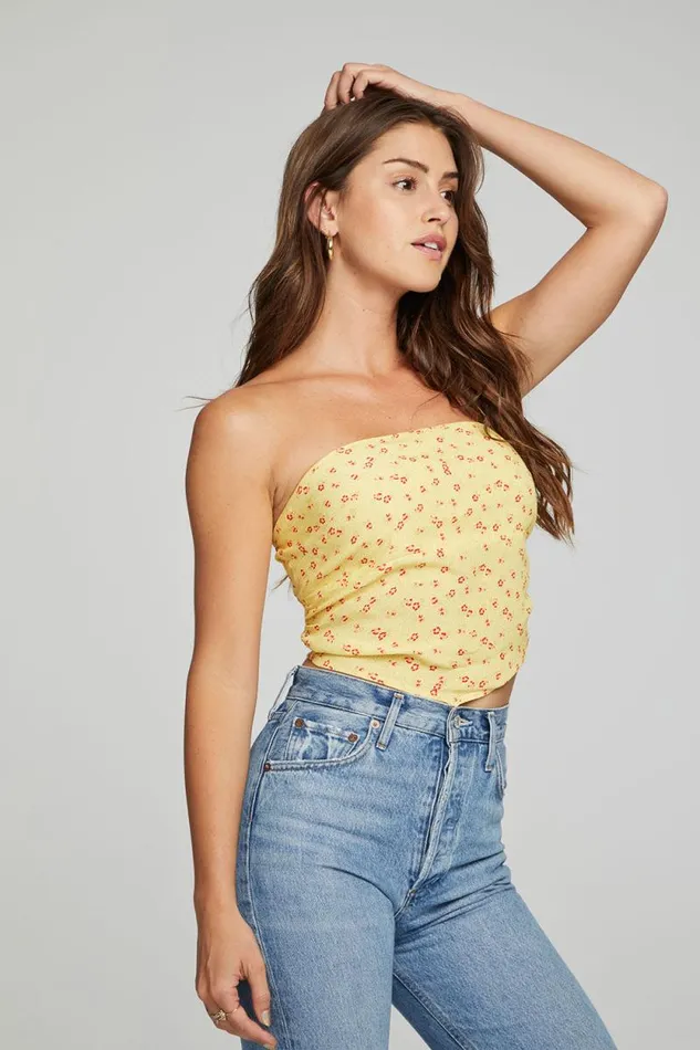 Womens Chaser Brand Tops Pier Crop Top 8211 Anise Flower