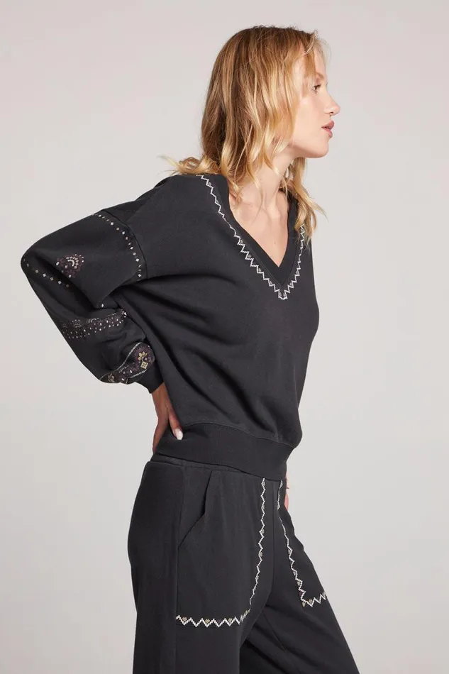Womens Chaser Brand Tops Poppy Licorice Pullover