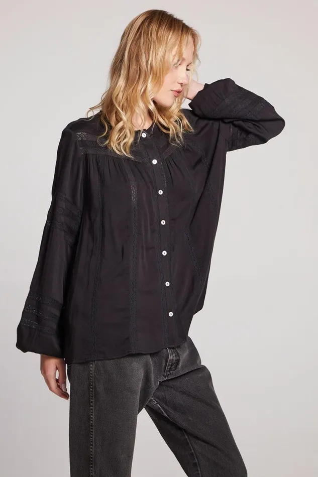 Womens Chaser Brand Tops Rozina Licorice Blouse