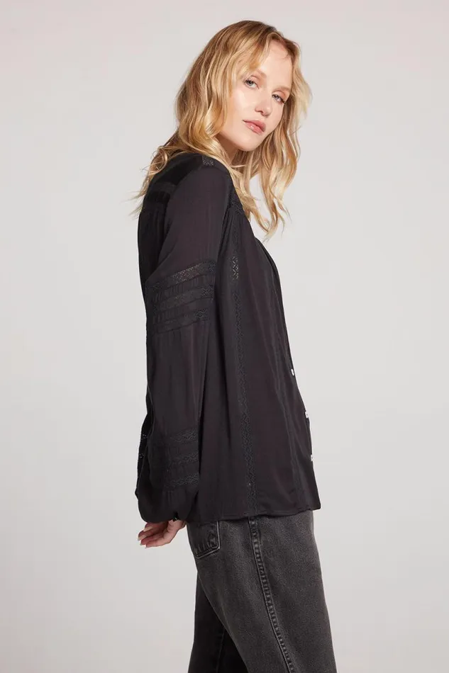 Womens Chaser Brand Tops Rozina Licorice Blouse