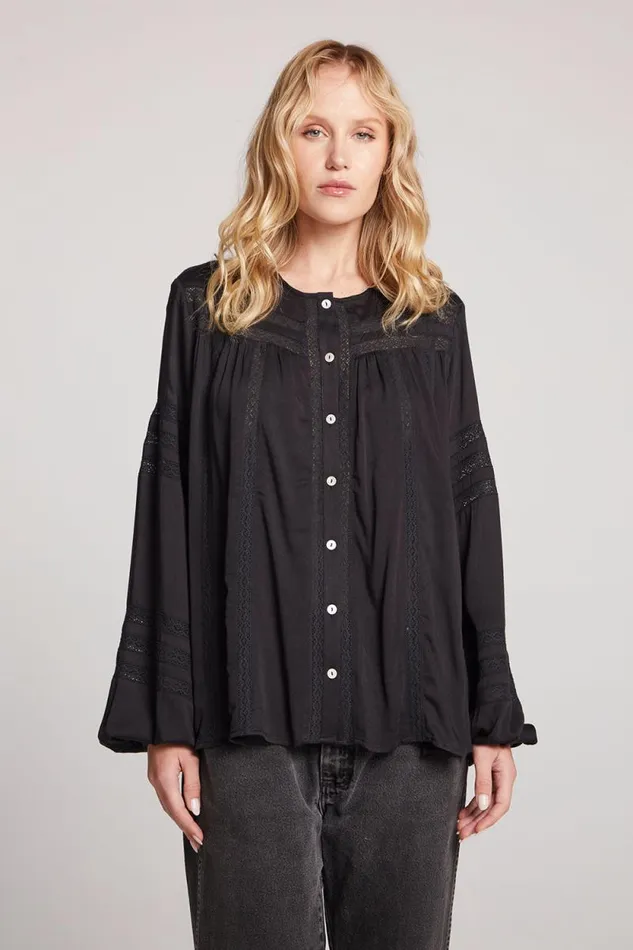 Womens Chaser Brand Tops Rozina Licorice Blouse