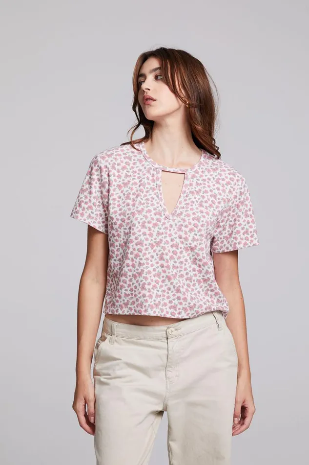 Womens Chaser Brand Tops Servino Ditsy Rose Tee