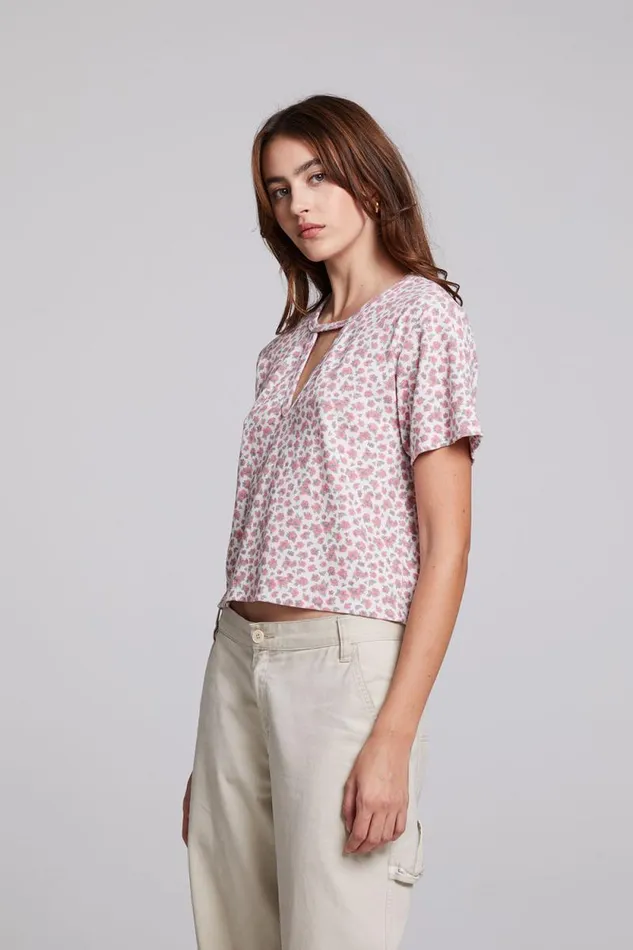 Womens Chaser Brand Tops Servino Ditsy Rose Tee