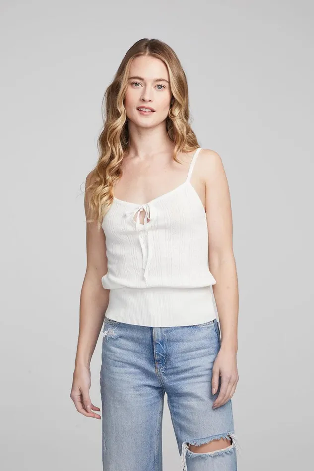 Womens Chaser Brand Tops Spell White Star Tank Top