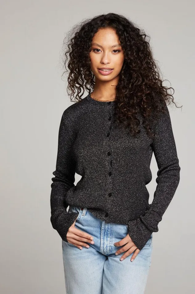 Womens Chaser Brand Tops Tommy Licorice Button Up Sweater