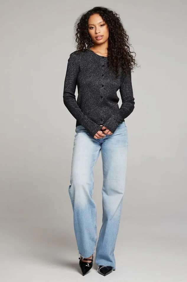 Womens Chaser Brand Tops Tommy Licorice Button Up Sweater