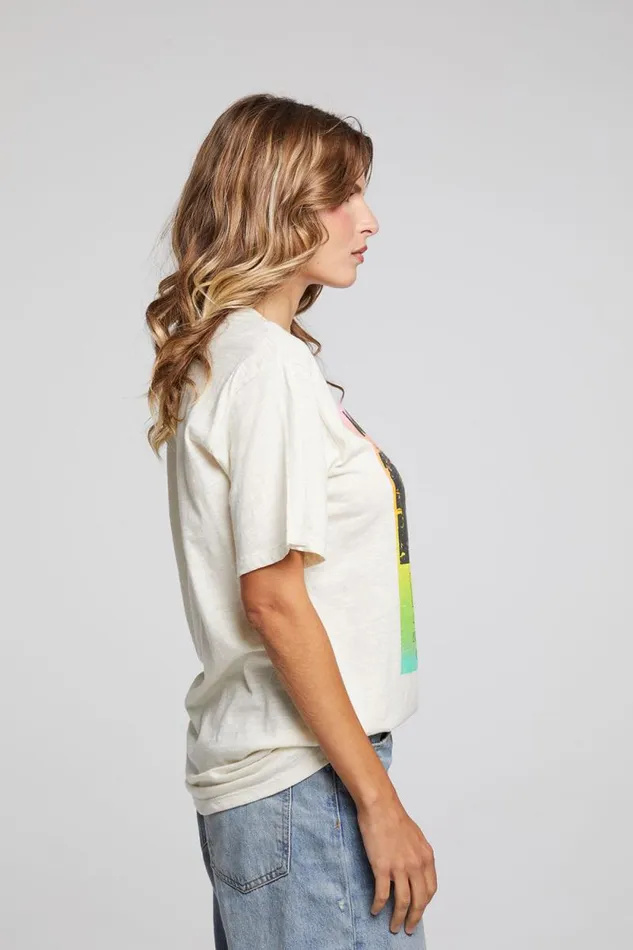 Womens Chaser Brand Tops Woodstock Rainbow Poster Tee