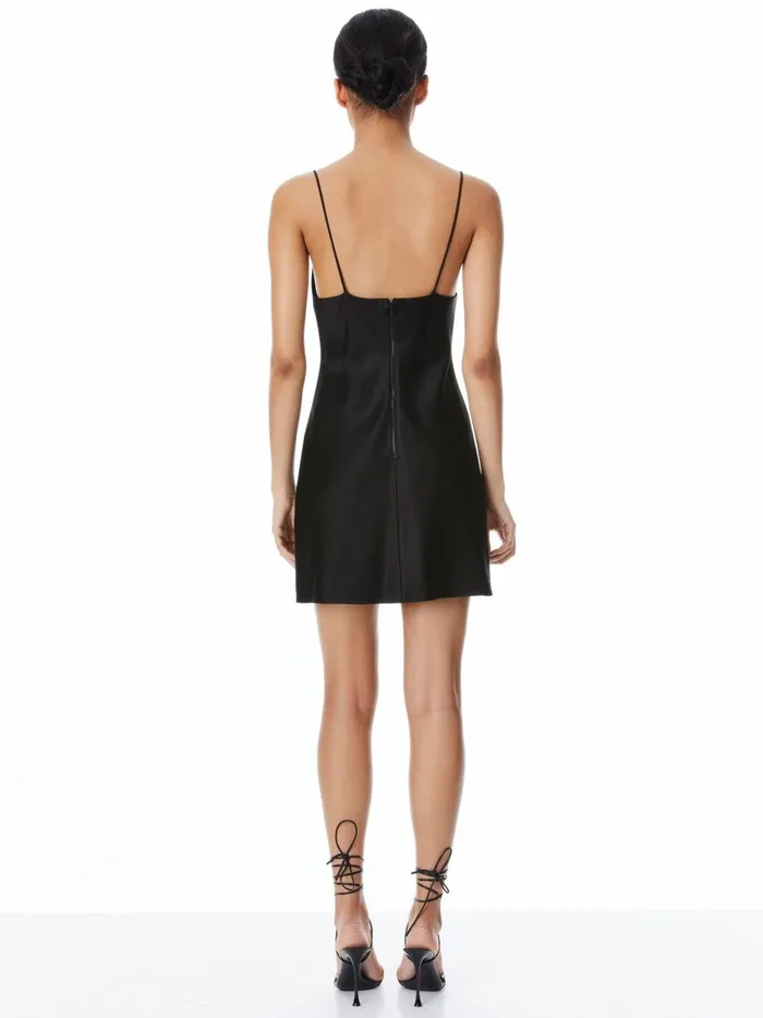 Womens Dresses Alice Olivia Harmony Mini Slip Dress Black
