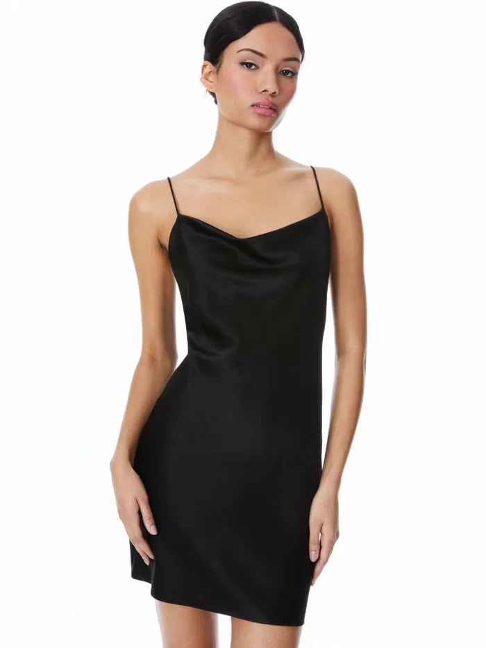 Womens Dresses Alice Olivia Harmony Mini Slip Dress Black