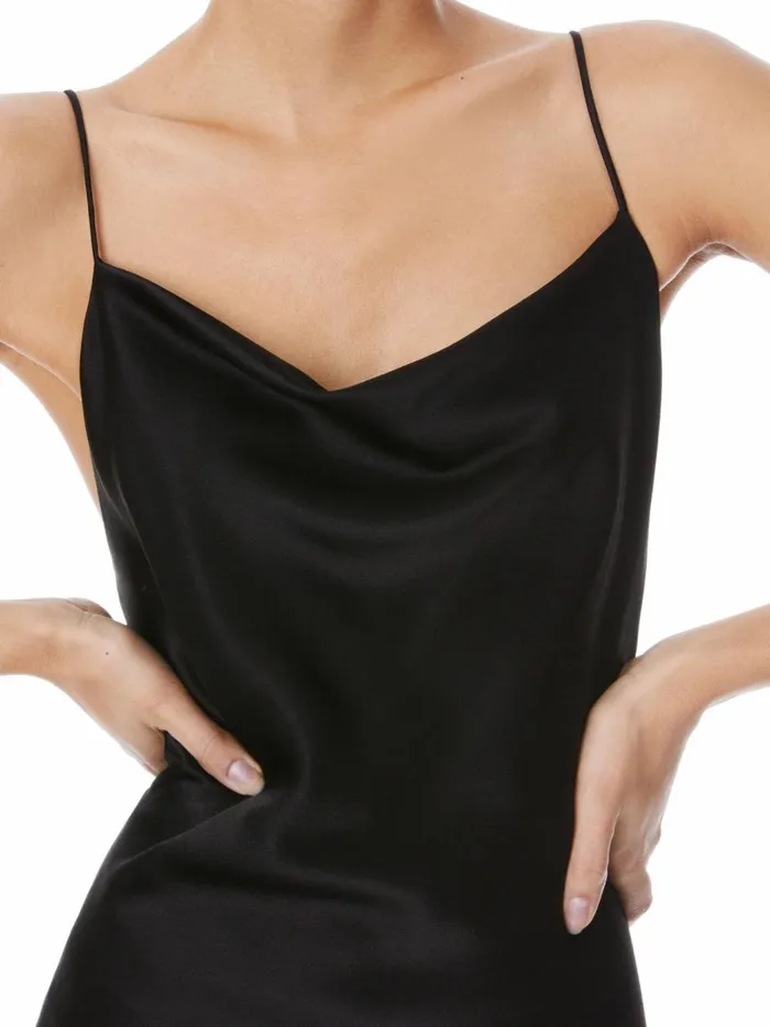Womens Dresses Alice Olivia Harmony Mini Slip Dress Black