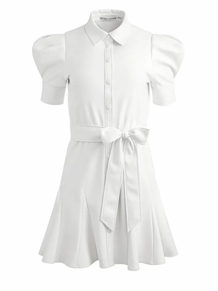Womens Dresses Alice Olivia Lurlene Short Sleeve Vegan Leather Mini Dress Off White Womens Dresses Alice Olivia Lurlene Short Sleeve Vegan Leather Mini Dress Off White