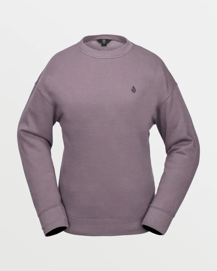 Womens Essential Crew Fleece 8211 Dusty Lavender Womens Volcom Layering