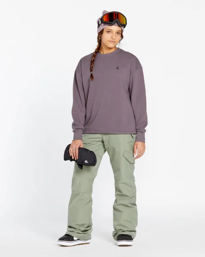 Womens Essential Crew Fleece 8211 Dusty Lavender Womens Volcom Layering