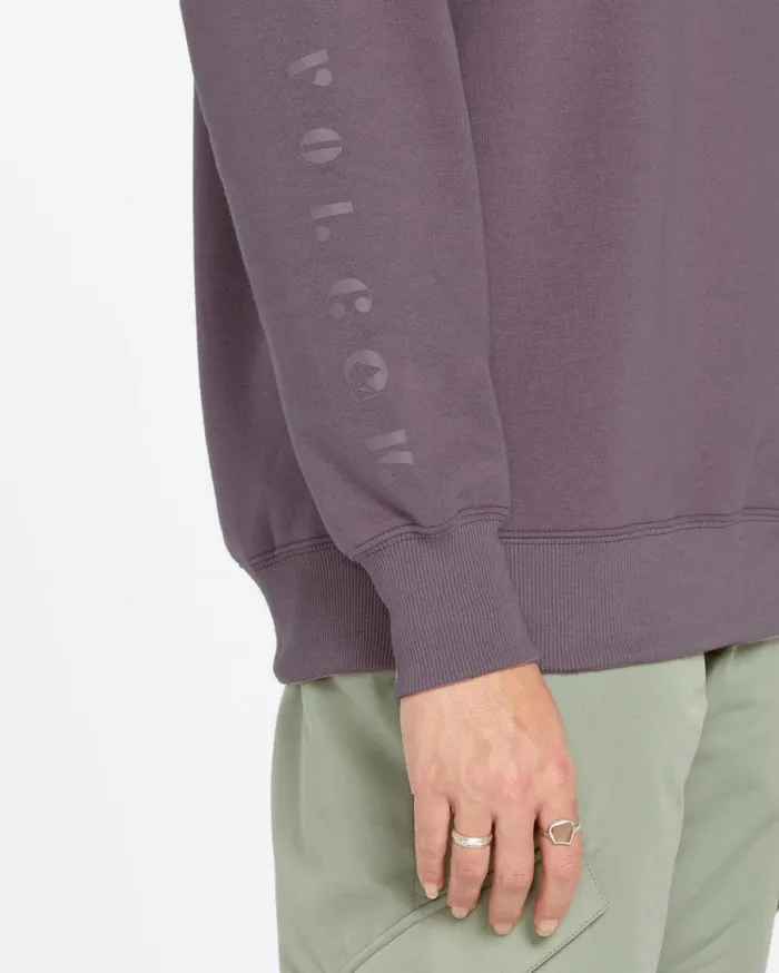 Womens Essential Crew Fleece 8211 Dusty Lavender Womens Volcom Layering
