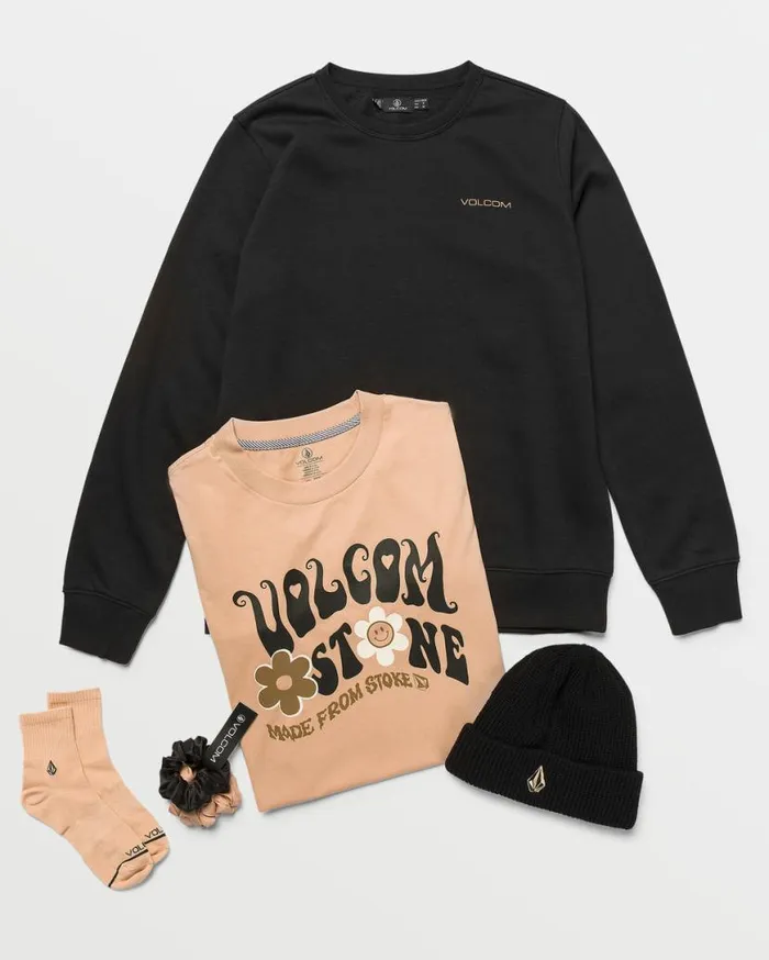 Womens Frickin Classic Gift Set 8211 Black Combo Womens Volcom Hoodies and Sweatshirts