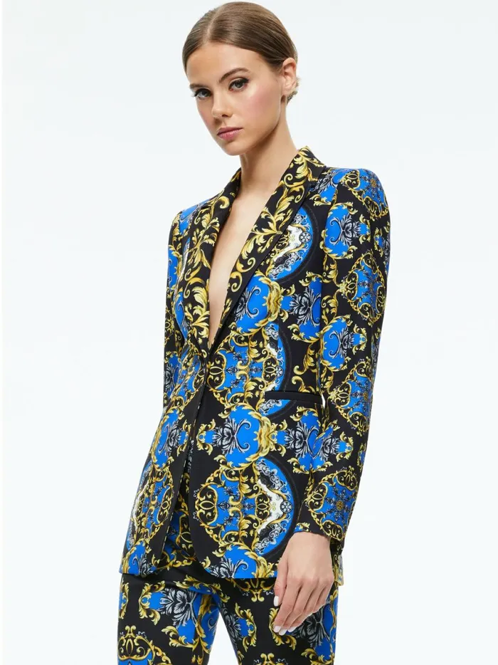 Womens Jackets Coats Alice Olivia Breann Fitted Blazer Regal Romance Sapphire