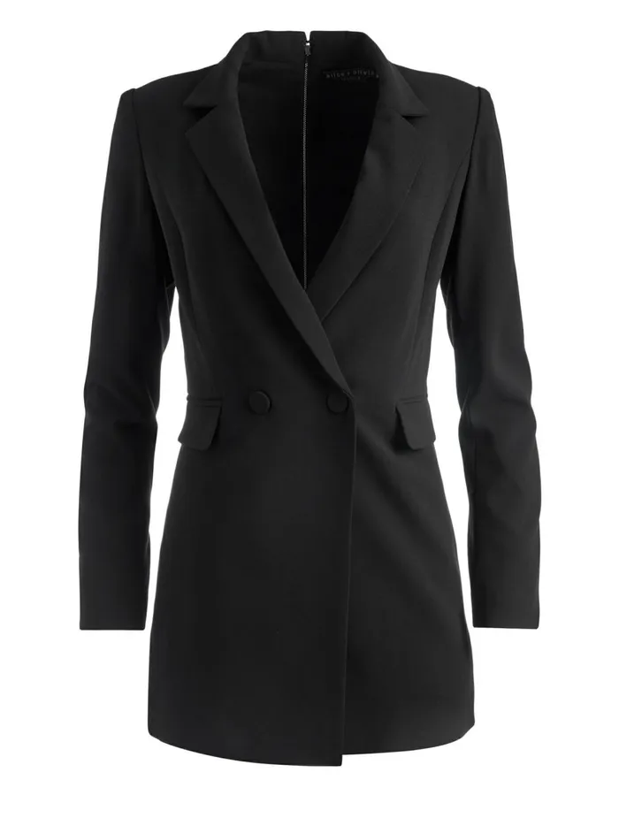 Womens Jackets Coats Alice Olivia Breann Long Fitted Blazer Black