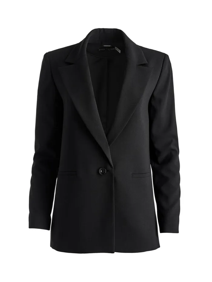 Womens Jackets Coats Alice Olivia Denny Notch Collar Boyfriend Blazer Black