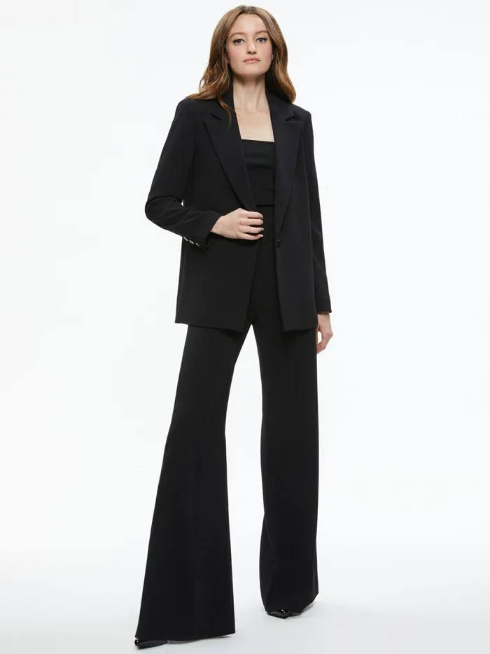 Womens Jackets Coats Alice Olivia Denny Notch Collar Boyfriend Blazer Black