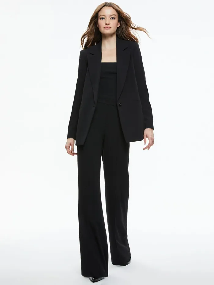 Womens Jackets Coats Alice Olivia Denny Notch Collar Boyfriend Blazer Black