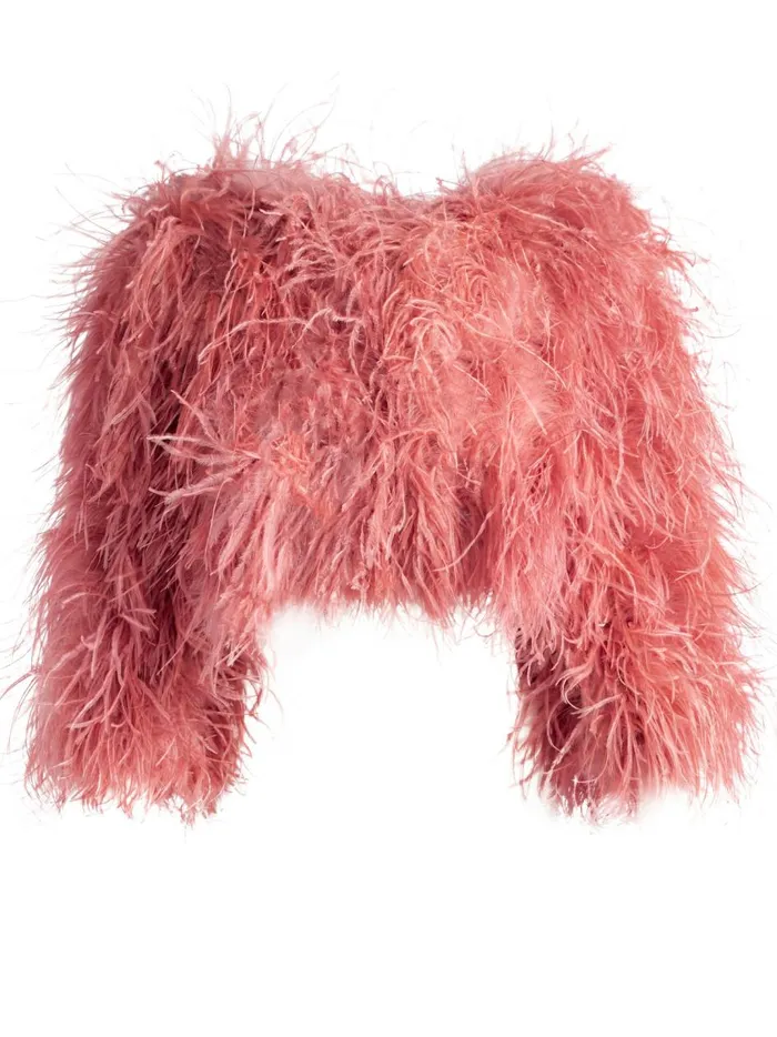 Womens Jackets Coats Alice Olivia Kidman Feather Jacket Rose
