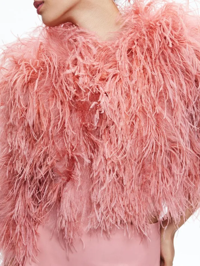 Womens Jackets Coats Alice Olivia Kidman Feather Jacket Rose
