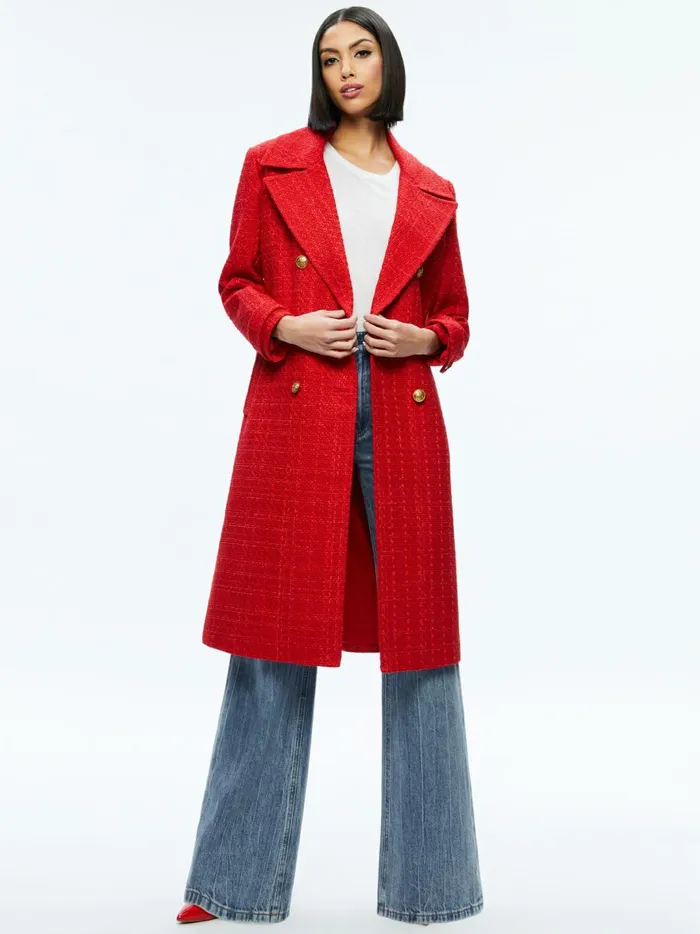 Womens Jackets Coats Alice Olivia Nicholas Double Breasted Coat Bright Ruby