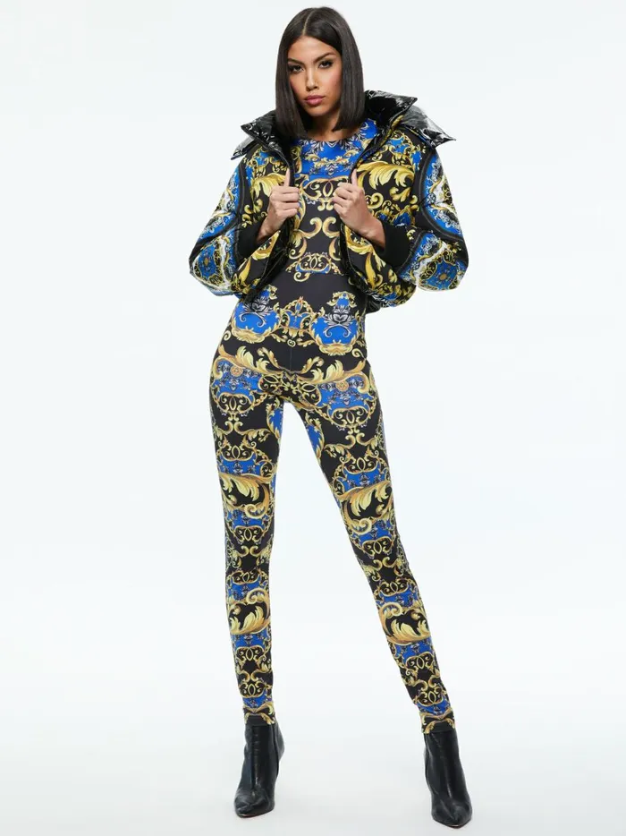Womens Jackets Coats Alice Olivia Robena Reversible Cropped Puffer Jacket Regal Romance Sapphire