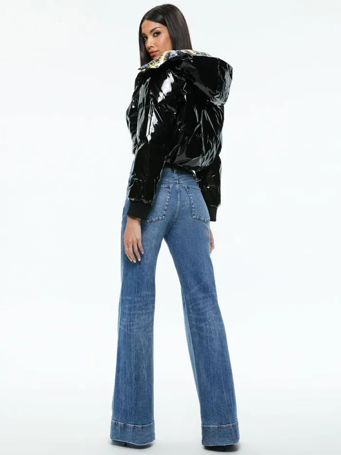 Womens Jackets Coats Alice Olivia Robena Reversible Cropped Puffer Jacket Regal Romance Sapphire