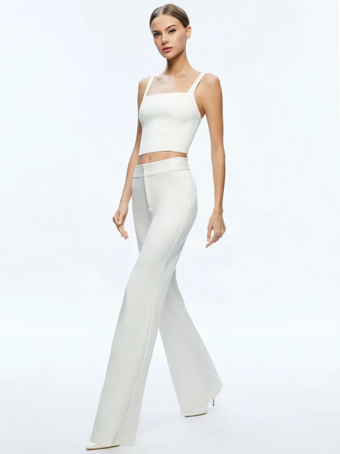 Womens Pants Alice Olivia Deanna High Waisted Bootcut Pant Ecru