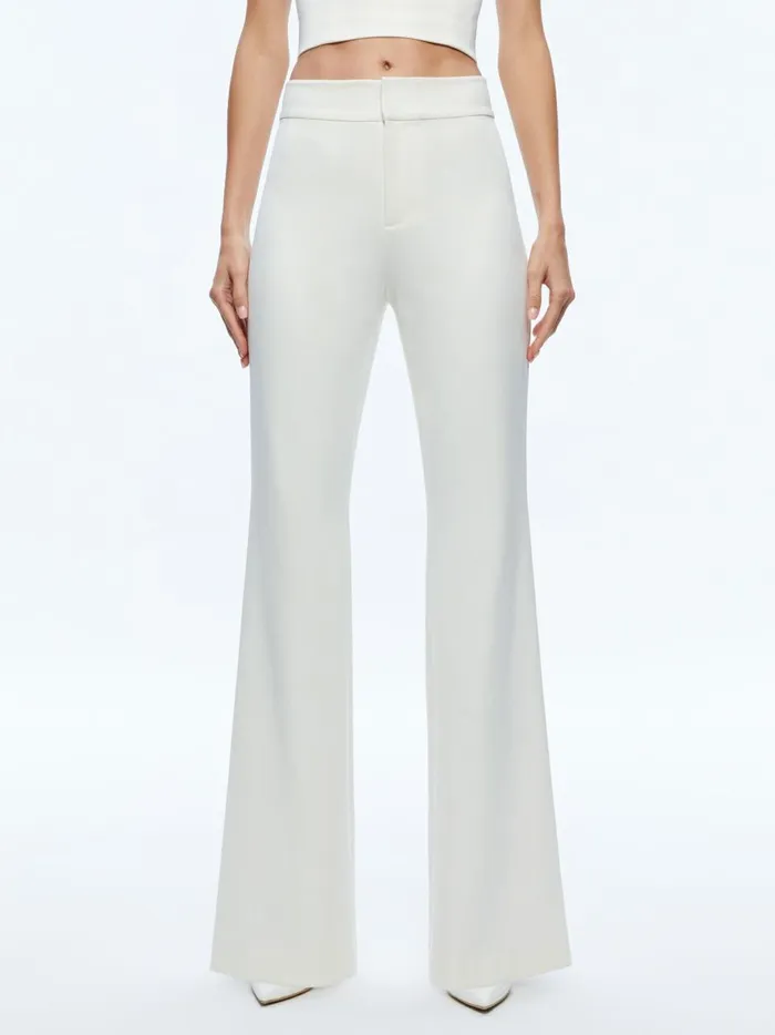 Womens Pants Alice Olivia Deanna High Waisted Bootcut Pant Ecru