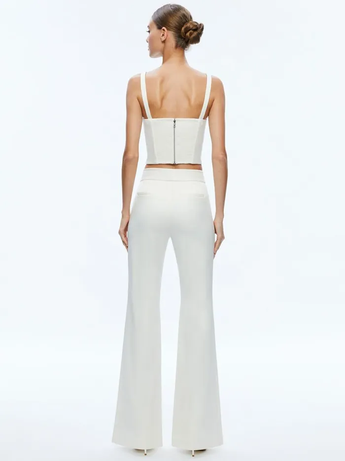 Womens Pants Alice Olivia Deanna High Waisted Bootcut Pant Ecru
