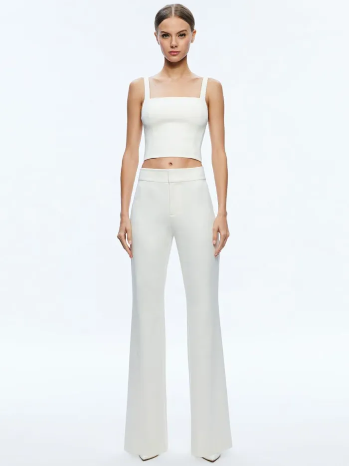 Womens Pants Alice Olivia Deanna High Waisted Bootcut Pant Ecru