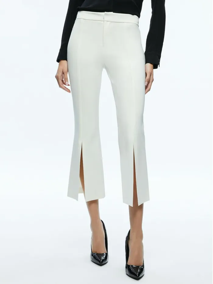 Womens Pants Alice Olivia Walker Slit Hem Pant Off White