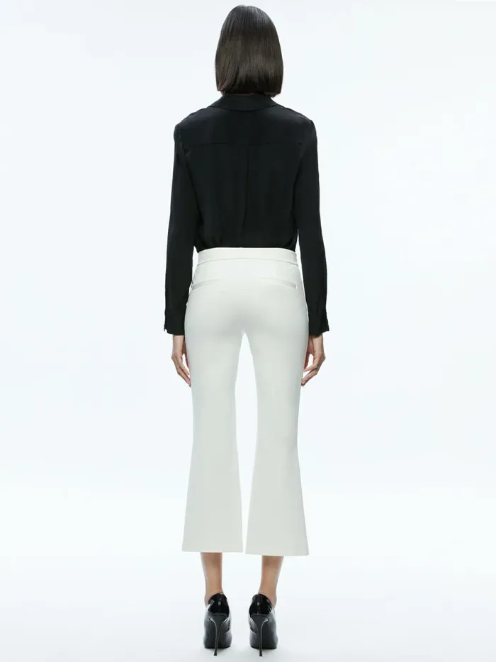 Womens Pants Alice Olivia Walker Slit Hem Pant Off White