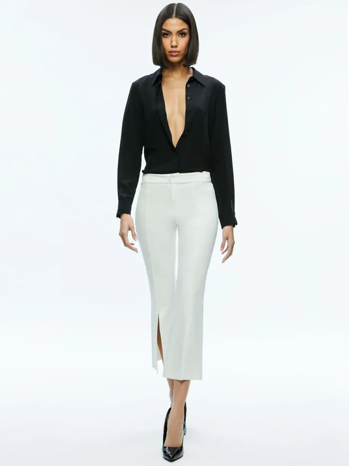 Womens Pants Alice Olivia Walker Slit Hem Pant Off White
