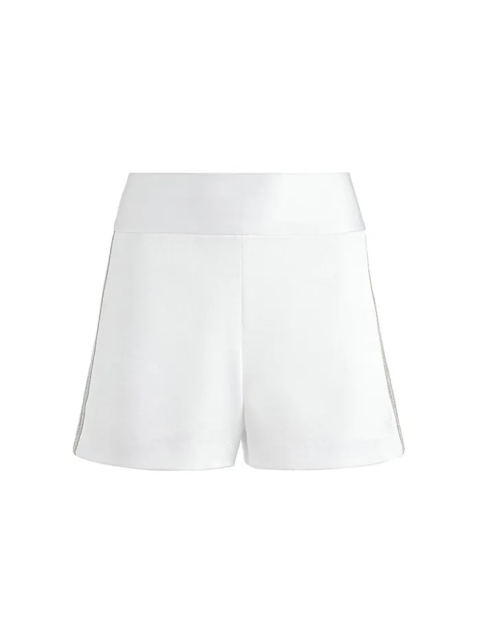 Womens Shorts Alice Olivia Donald Short With Crystal Trim White