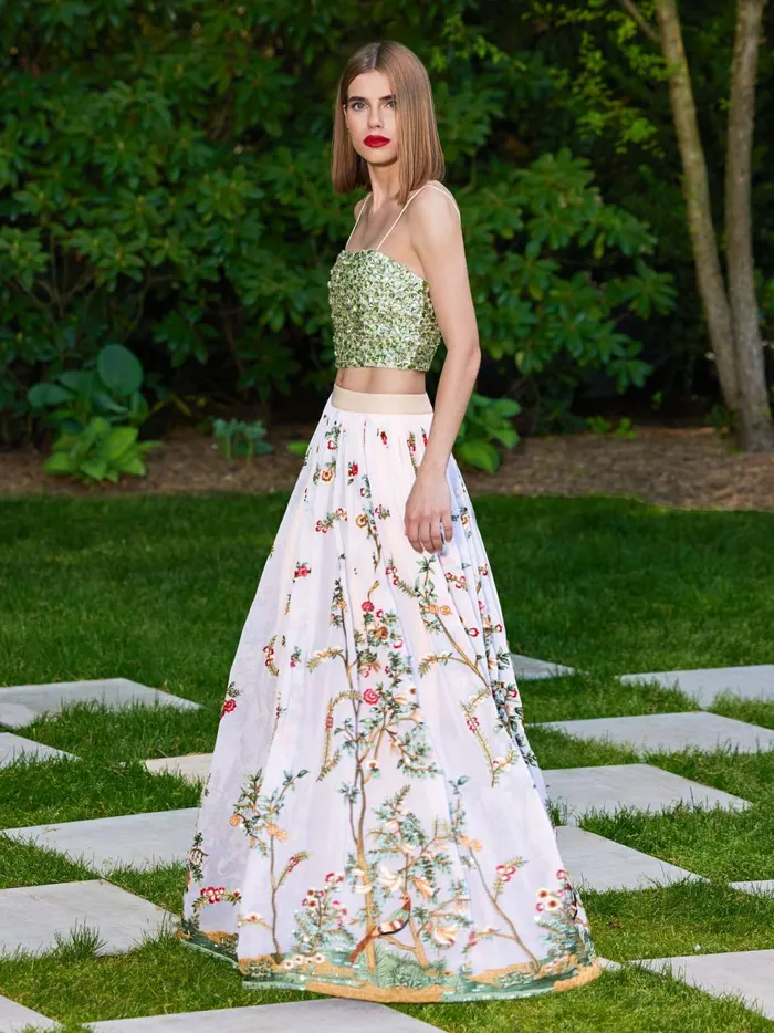 Womens Skirts Alice Olivia Catrina Embellished Gown Maxi Skirt Champagnemulti
