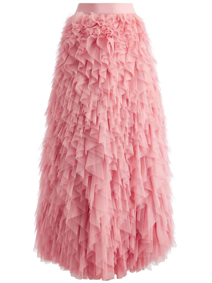 Womens Skirts Alice Olivia Kal Ruffle Gown Skirt Rose
