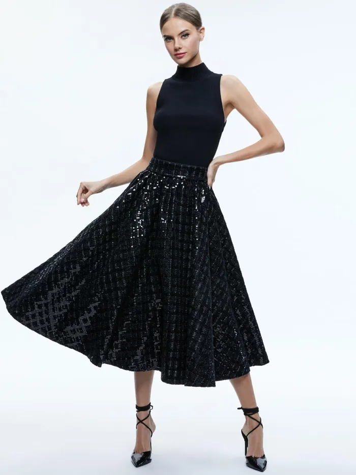 Womens Skirts Alice Olivia Nilda Voluminous Skirt Black