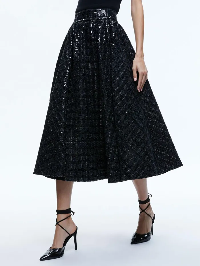 Womens Skirts Alice Olivia Nilda Voluminous Skirt Black