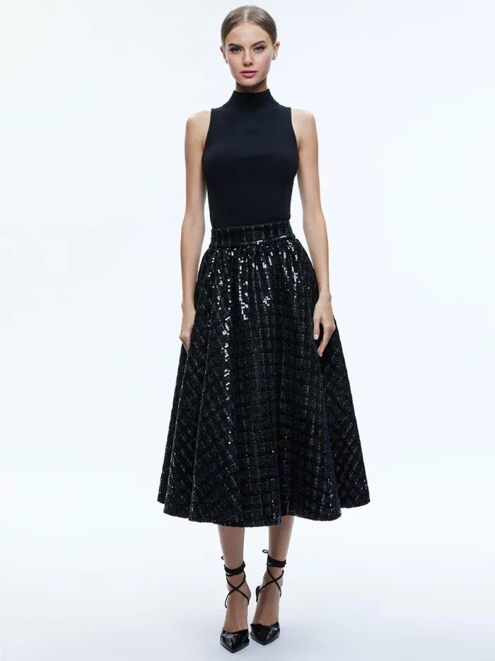 Womens Skirts Alice Olivia Nilda Voluminous Skirt Black