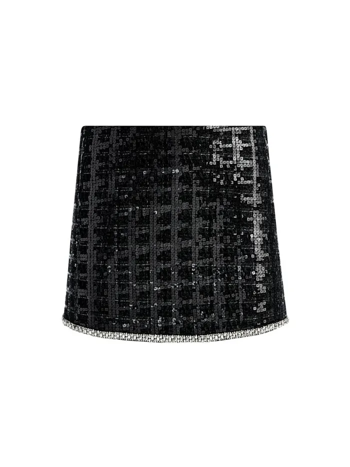 Womens Skirts Alice Olivia Rubi Sequin Tweed Mini Skirt Black