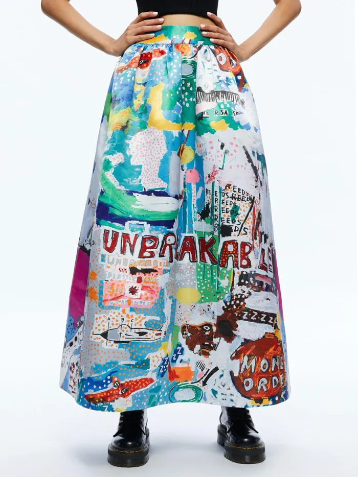 Womens Skirts Alice Olivia X Basquiat Tina Tea Length Skirt Unbreakable