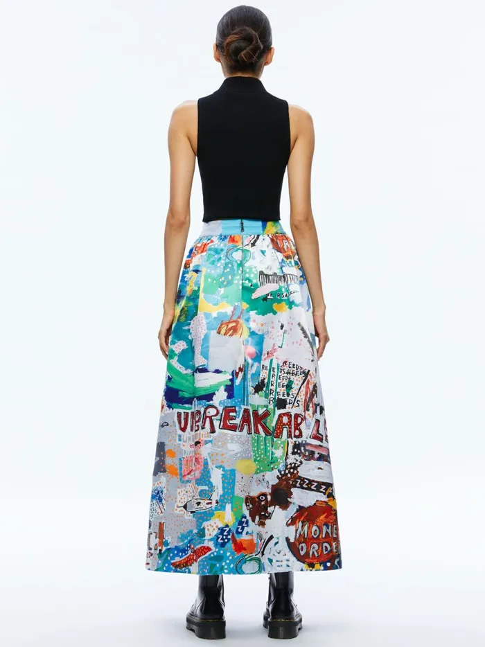 Womens Skirts Alice Olivia X Basquiat Tina Tea Length Skirt Unbreakable