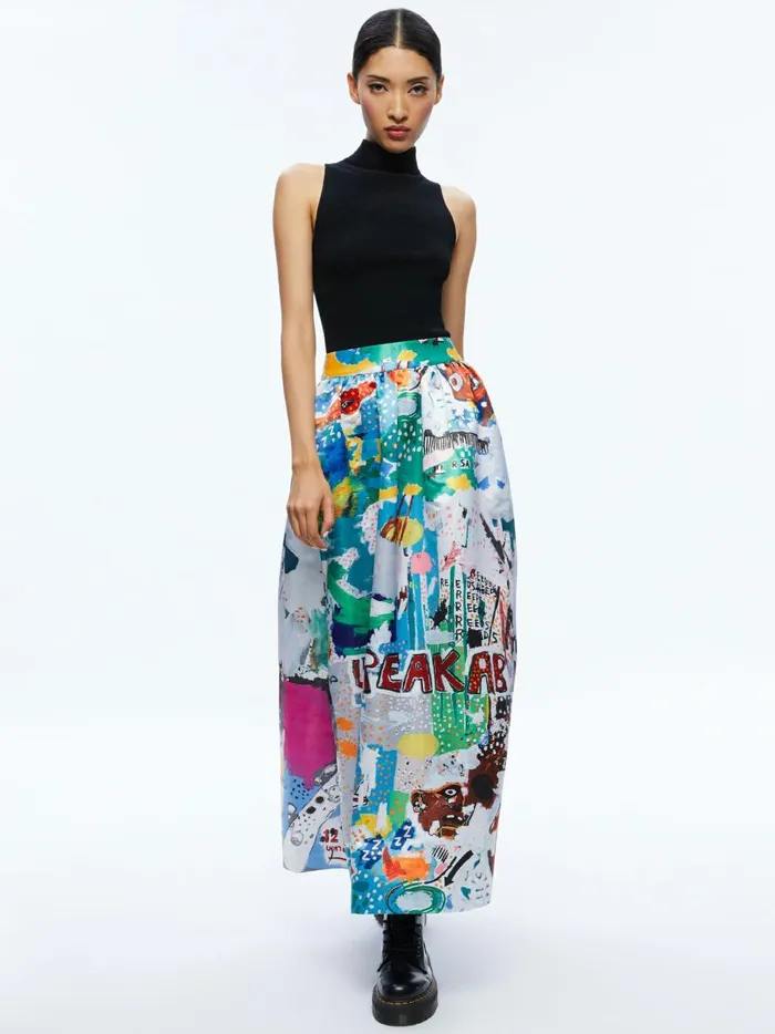 Womens Skirts Alice Olivia X Basquiat Tina Tea Length Skirt Unbreakable
