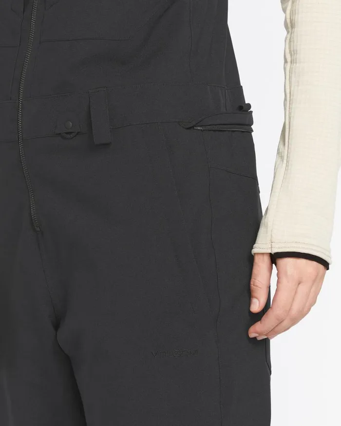 Womens Swift Bib Overalls 8211 Black Womens Volcom Pants