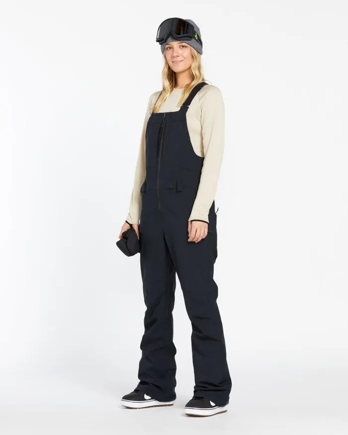 Womens Swift Bib Overalls 8211 Black Womens Volcom Pants