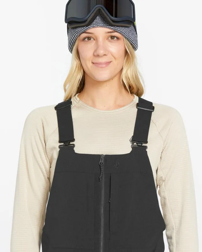 Womens Swift Bib Overalls 8211 Black Womens Volcom Pants
